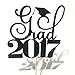 Rainlemon 2017 Graduation Party Glitter Black Congrats Grad Cake Topper