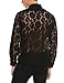 Coofandy Men's See Through Sexy Lace Mesh Long Sleeve Slim Fit Shirt Black Small