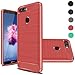 Huawei P Smart Case, Huawei Enjoy 7S Case, Rnicy Slim Anti-fingerprint Rubber Soft TPU Flexible Brushed Texture Protective Cover Case For Huawei P Smart/Enjoy 7S 2018 (Red)