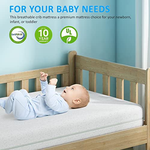 Crib Mattress, Premium Zero Pressure Foam Baby Mattress, NUKLOR Double
