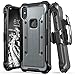 Vena iPhone Xs/X Holster Case, Upgraded Version 2018 (vArmor) Rugged Military Grade Heavy Duty Case with Belt Clip Swivel Holster and Kickstand, Compatible with iPhone Xs and iPhone X (Space Gray) primary