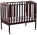 Dream On Me 2 in 1 Portable Folding Stationary Side Crib in Cherry, Greenguard Gold Certified , 2 Piece Set