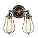 Vintage Wall Lamp Adjustable Industrial Rustic Wire Cage Wall Light Retro Style Indoor Lighting Fixture ;Moonkist (with 2 Light) (Oil Rubbed Bronze)