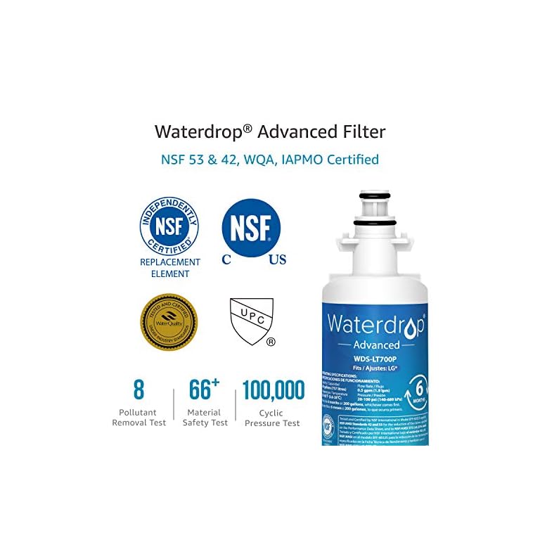 Waterdrop NSF 53&42 Certified Refrigerator Water Filter, Compatible
