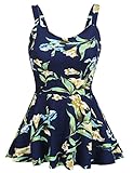 Zeagoo Women Printed Peplum Tops Casual Sleeveless Flared Summer Blouse Tank Top