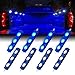 Xprite Led Rock Light for Bed Truck, 24 LEDs Cargo Truck Pickup Bed, Under Car, Foot Wells, Rail Lights, Side Marker LED Rock Lighting Kit w/Switch Blue - 8 PCs primary