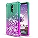 LG Stylo 5 Phone Case, LG Stylo 5/5 +/5V/LG stylo 5 plus Case with 2Pcs Screen Protector, Four Reinforced Corners TPU Bumper Cushion Protective Shockproof Phone Cover for Girls Women, Mint/Purple