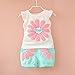 Timall Baby Kids Girls Sunflower Printted Vest Top Shirt + Shorts 2PCs Outfits Shorts Set Clothes 1-6Years