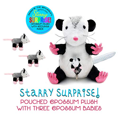 It's Me Sesame Starry Surprise! Pouched Opossum Plush with Possum