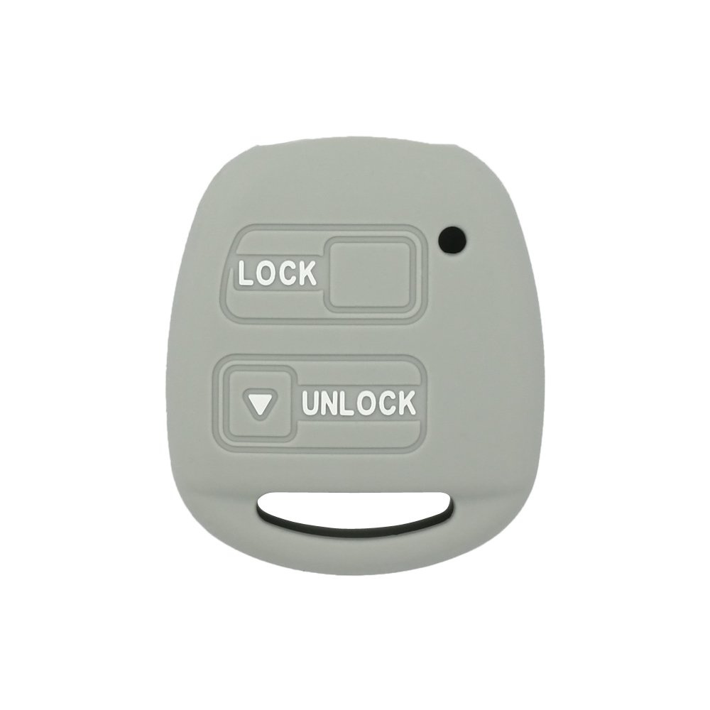 BROVACS Silicone Cover Protector Case Holder Skin Jacket Compatible with TOYOTA Camry Corolla RAV4 Prado LEXUS 2 Button Remote Key Fob CV2421 Grey — image 1