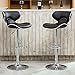 Roundhill Furniture Masaccio Cushioned Leatherette Upholstery Airlift Adjustable Swivel Barstool with Chrome Base, Set of 2, Brown