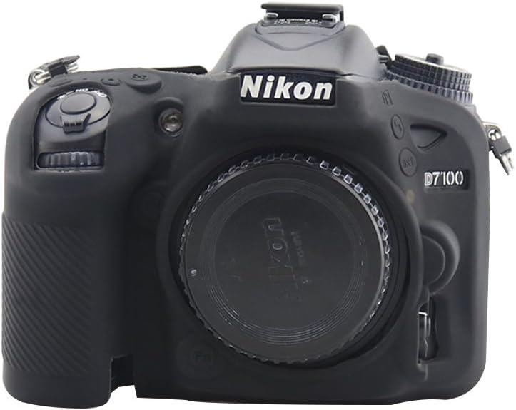 HellowPower D7200/ D7100 Camera Housing Camera Body Case Cover Soft Silicone Protective Accessory Rubber Detachable Protection Camera Bag for Nikon D7200/ D7100 Digital SLR Camera (Black)