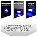 Rumfo Blue Night LED Decoration Mini USB Light(2Pcs), 0.1W Car Interior Ambient Lamp for Automotive Laptop Power Bank All USB Interface Devices
