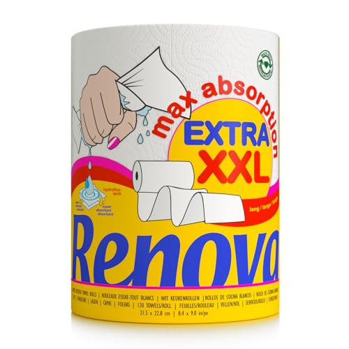 - Maxiabsorption, Rollos de cocina XXL, Triple, Blanco - 1 Rollo