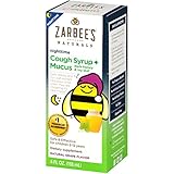 Zarbee's Naturals Children's Cough Syrup + Mucus Nighttime with Dark Honey - Grape, 4 Ounces