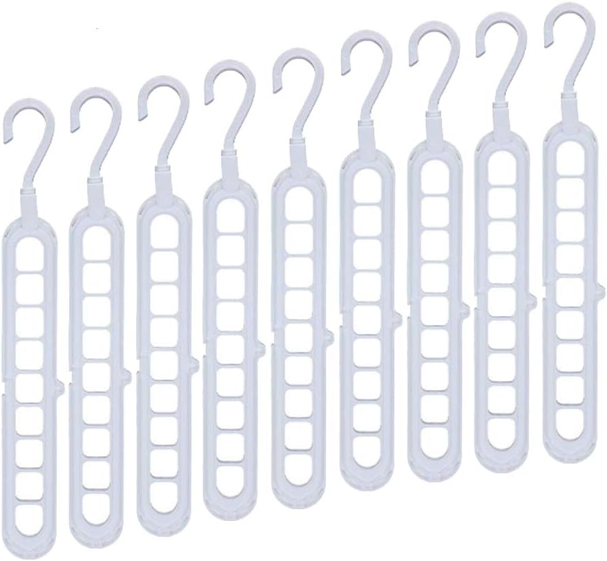 CROING 9 pcs Magic Hangers Rotating Hanger Closet Space Saving Hangers Multi Hangers Cascading Hangers