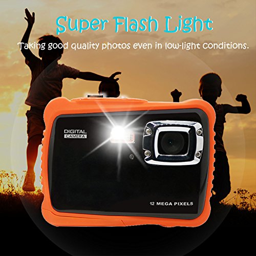 Kids-Camera-12MP-HD-Waterproof-Camcorders-with-2-Inch-LCD-4x-Optical-Zoom-and-Mic-Outdoor-3M-Underwater-for-GirlsBoys-Black