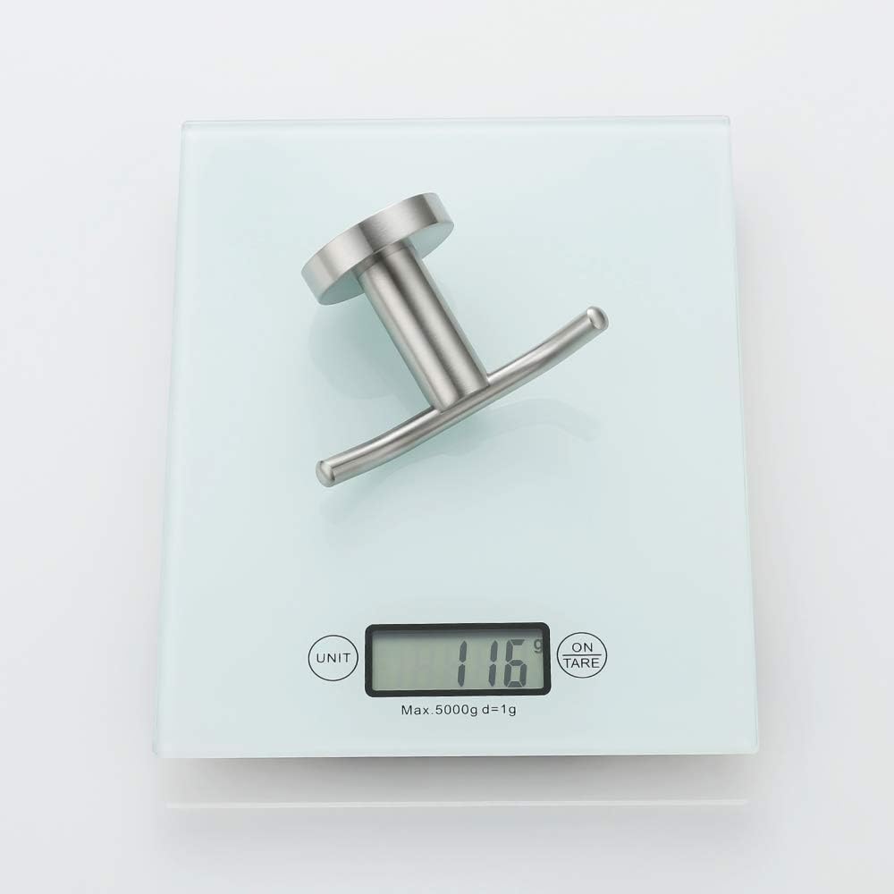 DESFAU Double Robe Hook, 304 Stainless Steel Coat and Towel Hooks for Bathroom Wall Mounted, Brushed Nickel: Home & Kitchen