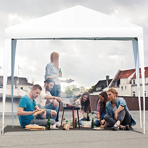 TANGKULA Outdoor Tent 10’X10’ EZ Pop Up Portable Lightweight Height Adjustable Study Instant All ...
