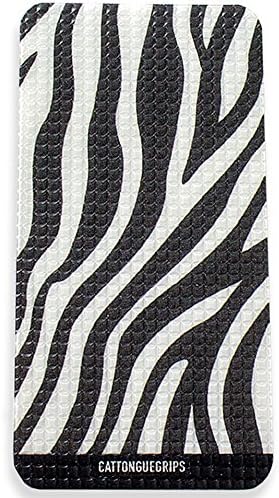 Non-Abrasive Cell Phone Grip by CatTongue - 2.5โ x 5โ Non Slip Grip for Smartphones, Universal Grip with No Added Bulk (Large โ Tom Kat, Nice Stripes)