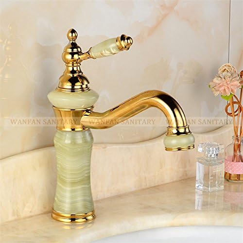 Maifeini Brass And Marble Basin Tap/Single Put The Gold Medal To Complete Washbasins Mixer Taps - U, Kim