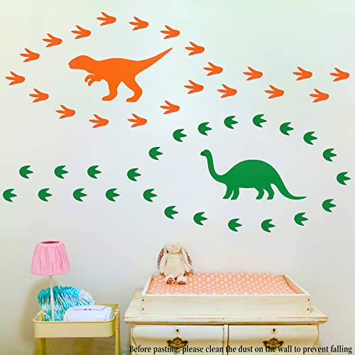 AIEX 6Pcs Dinosaur Wall Decals Dinosaur Footprints Stickers for Boys