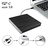 Xdtlty USB C External CD DVD Drive, USB Type C Adapter to USB 3.0 Superdrive DVD CD+/-RW Burner Writer Optical Drive Compatible for Windows 10/8/ 7 Laptop/MacBook/Desktop PC of HP Dell LG Asus Acer