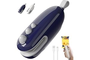 2 in 1 Mini Bag Sealer, 2025 New USB Rechargeable Chip Bag Sealer Heat Seal Tool, Portable Handheld Vacuum Food Sealer Bag Se