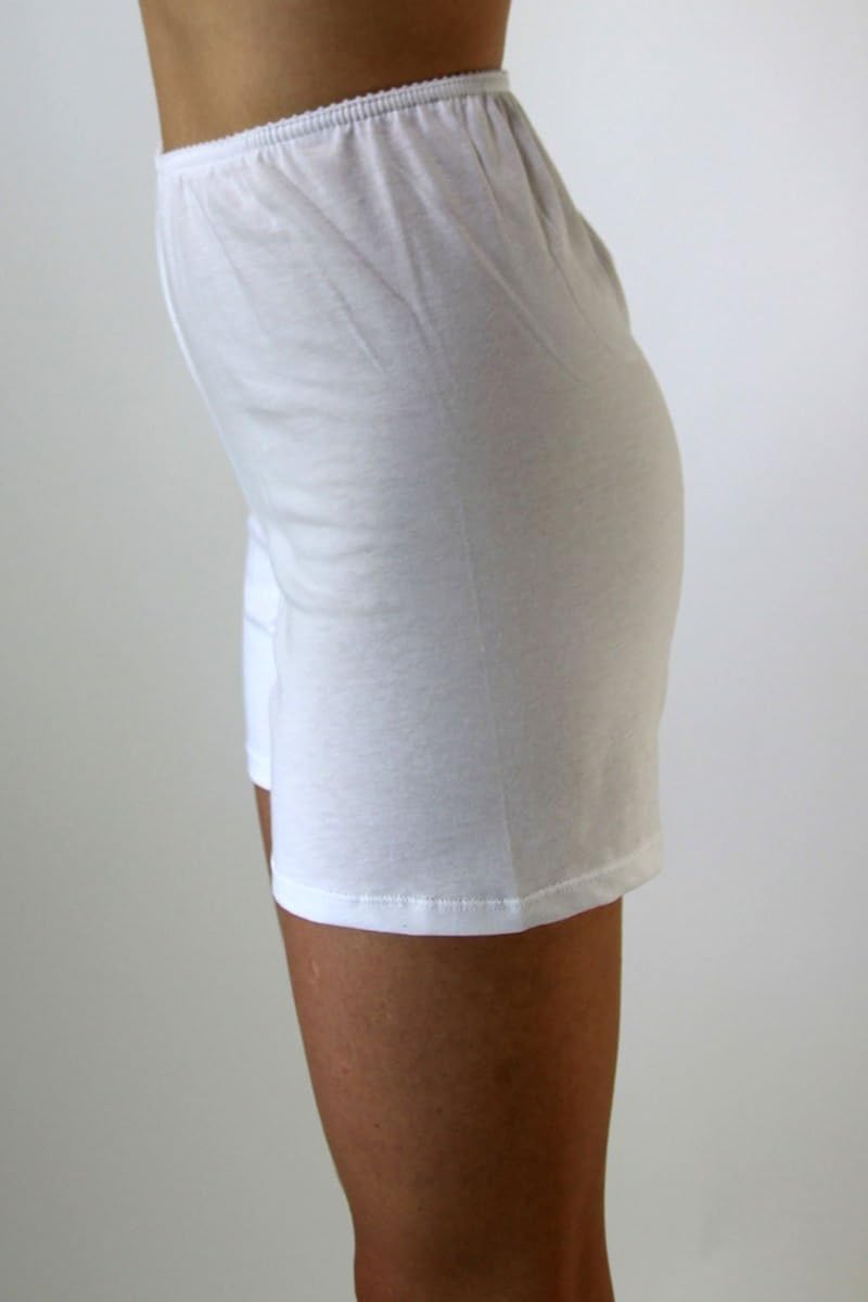 Underworks USA Women's 100% Cotton Cuff Leg 5-inch Inseam Bloomers Pettipants 3-Pack at  Women’s Clothing store