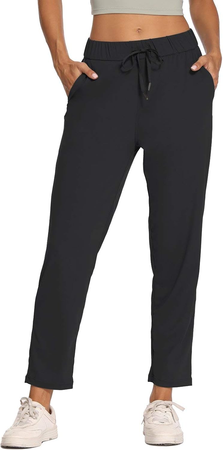 Willit Women's Lounge Sweatpants Golf Travel Pants 7/8 Casual Joggers Stretch Comfy On The Fly Pants: Clothing