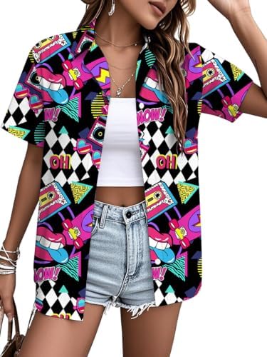 Amazon.com: Vecborn Womens 80s Retro Jacket Coat Zip Up Color