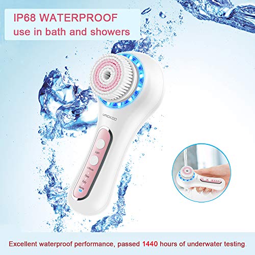 UMICKOO Facial Cleansing Brush,Rechargeable IPX7 Waterproof with 5