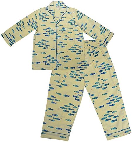GiggleBuns Cotton Yellow Fish Night Suit Set for baby boys sleepwear for kids- 3-4Year