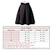 Hanlolo Womens Black Skirts Solid Color Vintage Knee Length Pleated Office Skirts 14