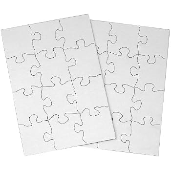 Inovart Lil' Ones 4-Piece Blank Puzzles - 12 Pack Of 4"x4" White Chipboard Puzzles For Kids Crafts & DIY - View #3