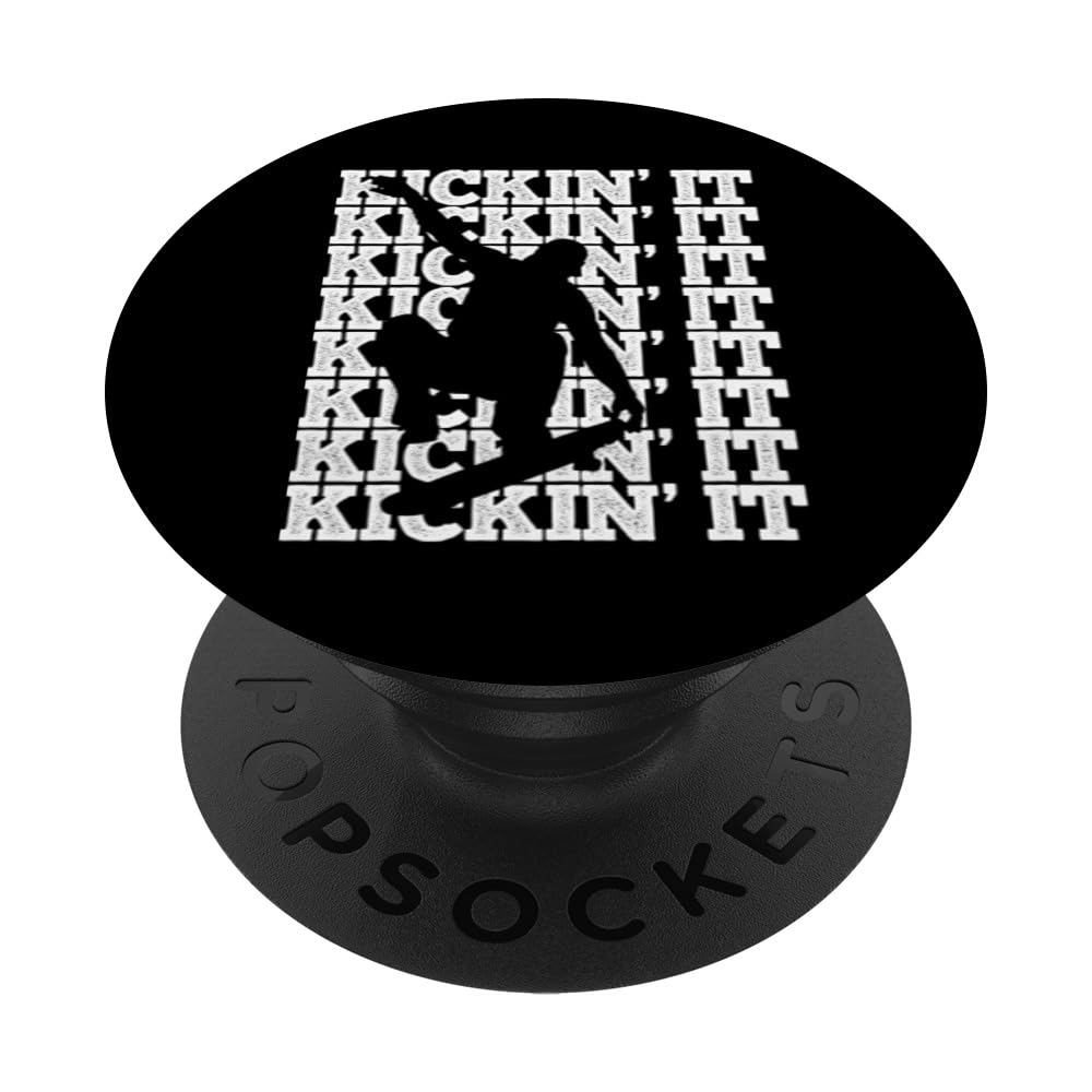 Kickin'it Vintage Skateboard Boys Girls Kids Skateboarding PopSockets Swappable PopGrip
