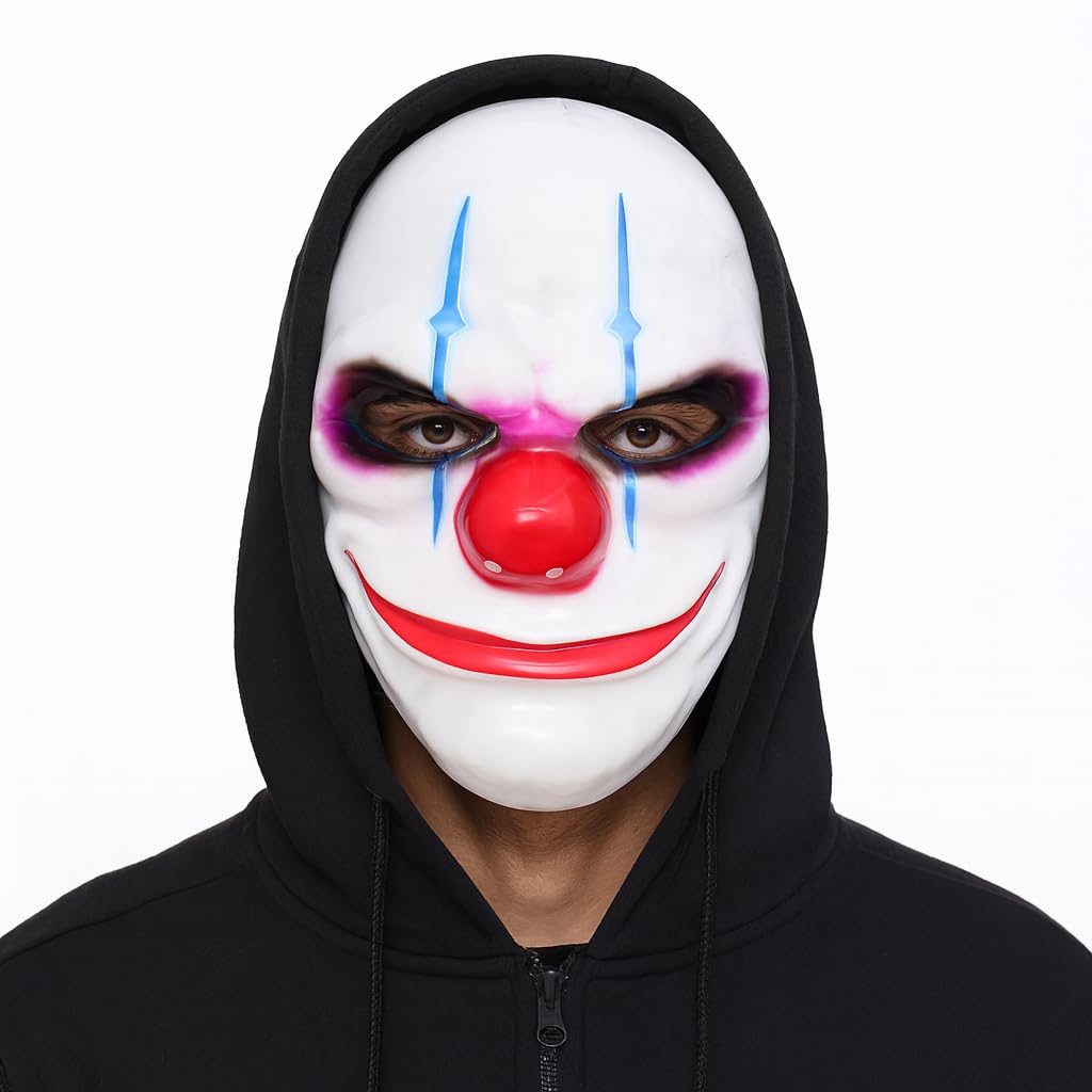 Komonee Halloween Mask Clown Costume Adult Outfit Scary Spooky Horror Party Face Fancy Dress Cosplay For Men Women