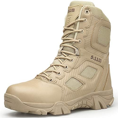 WWJDXZ Boots Mens High Top Shoe Leather Martin Shoes Outdoor Desert Mountaineering Hiking Patrol Boot Military Combat Army Tactics Boots