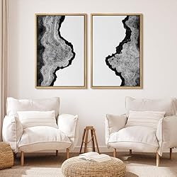 MUDECOR Framed Canvas Print Wall Art Set Black and