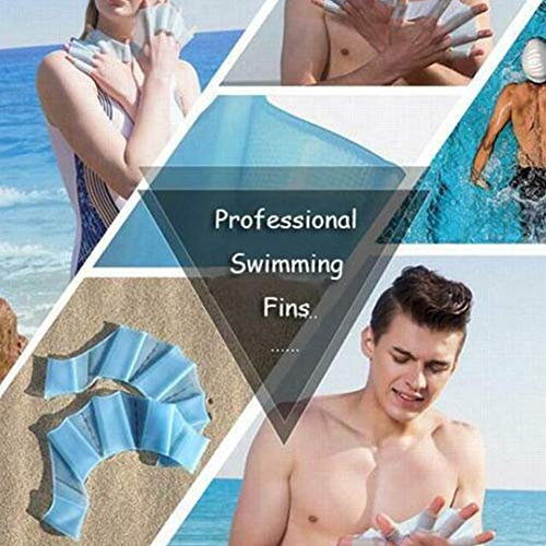 Neepanda Frog Silicone Swimming Fins Handcuffs Flippers HydraHand Hand Paddles Swim Palm Finger for Kids Men Women Swimming Surfing Diving Water Exercise Training-Increased Water Resistance(M, Blue) - Thumbnail 5