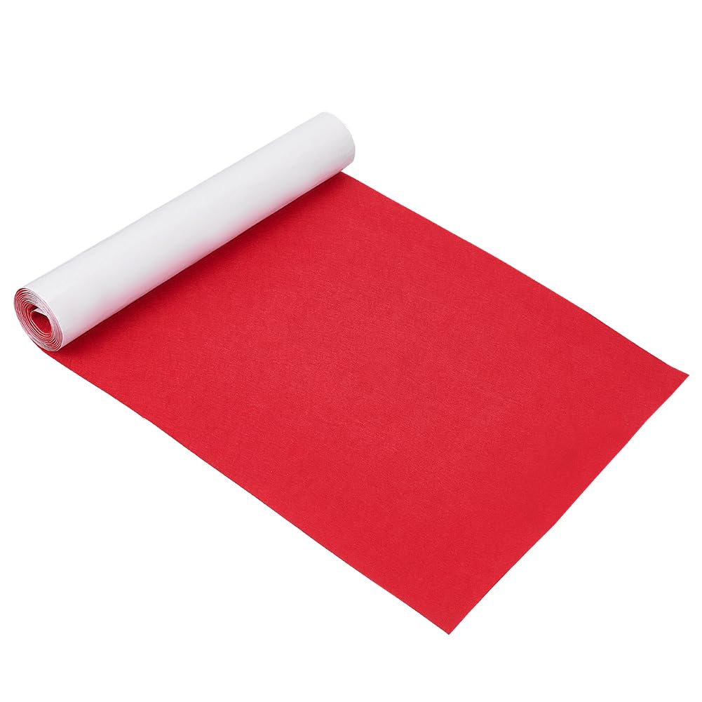 BENECREAT 40cmx2m Red Self Adhesive Sticky Backed Felt, Multipurpose Adhesive Fabric Sheet for Box Liner, Cup Mat, Picture Framing, Chair Leg, 1mm Thickness
