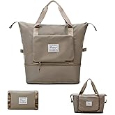 Orshawer Large Capacity Foldable Travel Bag Expandable Portable Carry on Bag Dry&Wet Separation Sports Duffel Bags