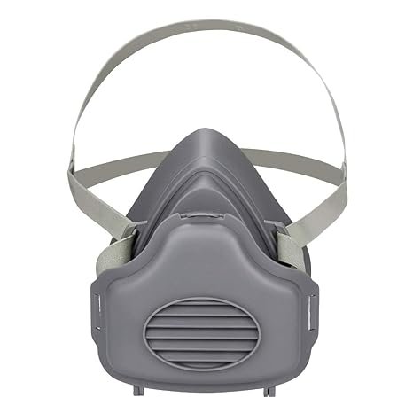 Creechwa Staubschutzmaske, halbes Gesicht, mit 20 austauschbaren Filtern, Baumwolle und verstellbarem Riemen