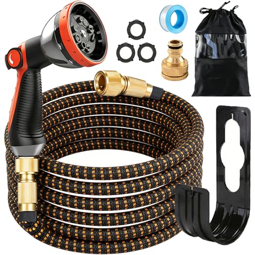 Expandable Garden Hose 45m 150ft Magic Flexible Garden Hose with 10 Upgraded Water Spray Modes, 3 Layers Latex Tangle Free, Garden Hose for Gardening and