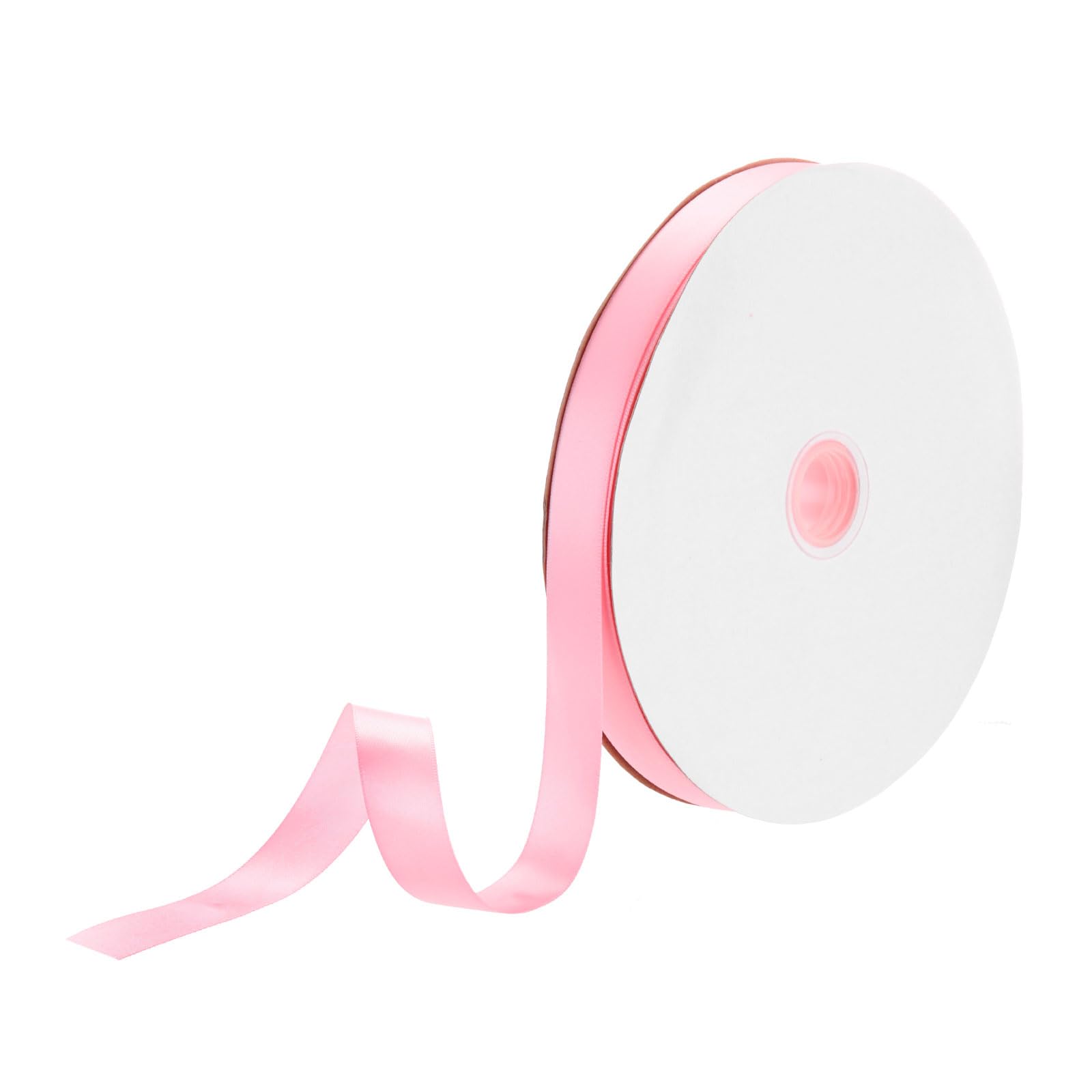 DMiotech 15mm Satin Ribbon 91m/300ft Thin Double Face Fabric Grosgrain Ribbon for Gift Wrapping Floral Hair Flower Bouquet, Coral Pink