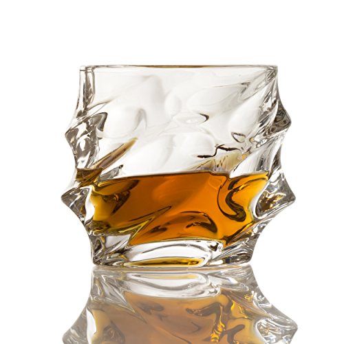 Beautiful Mountain Decanter Set, by The Wine Savant - Limited Edition and Luxurious Lead Free Glass, Comes with 1 Decanter (750ML) 4 Glasses