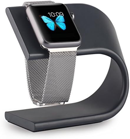 Apple Watch Stand, Renoj Apple iWatch Stand Sturdy Aluminum Platform Holder for 38mm and 42mm Sport / Edition Series 1 and Series 2 Space Gray