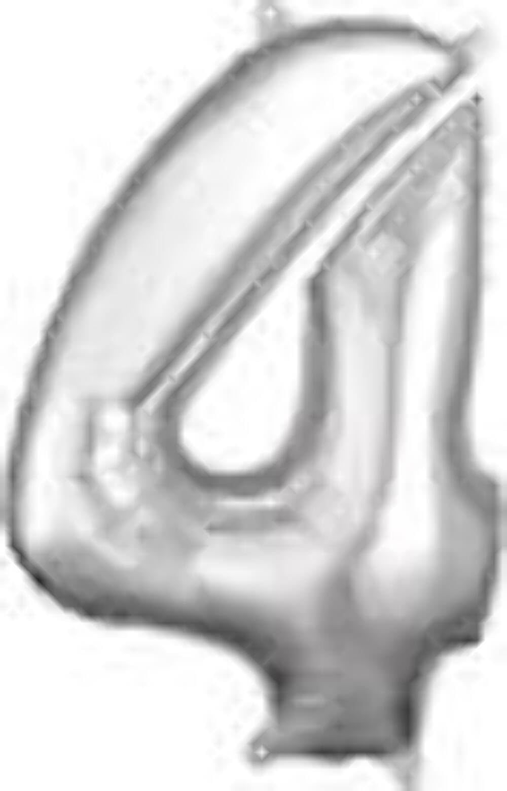 Amscan 3195801 Mid Size Number 4 Silver — image 1
