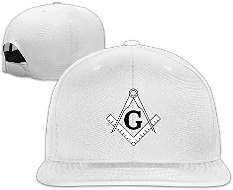 Jusxout Freemason Pattern Compass Washed Unisex Flat Bill Visor Baseball Hat