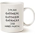 MAUAG Funny Coffee Mugs Wrong I'm an Engineer, I Do Hard Math Best Motivational And Inspirational Gifts, White 11 Oz